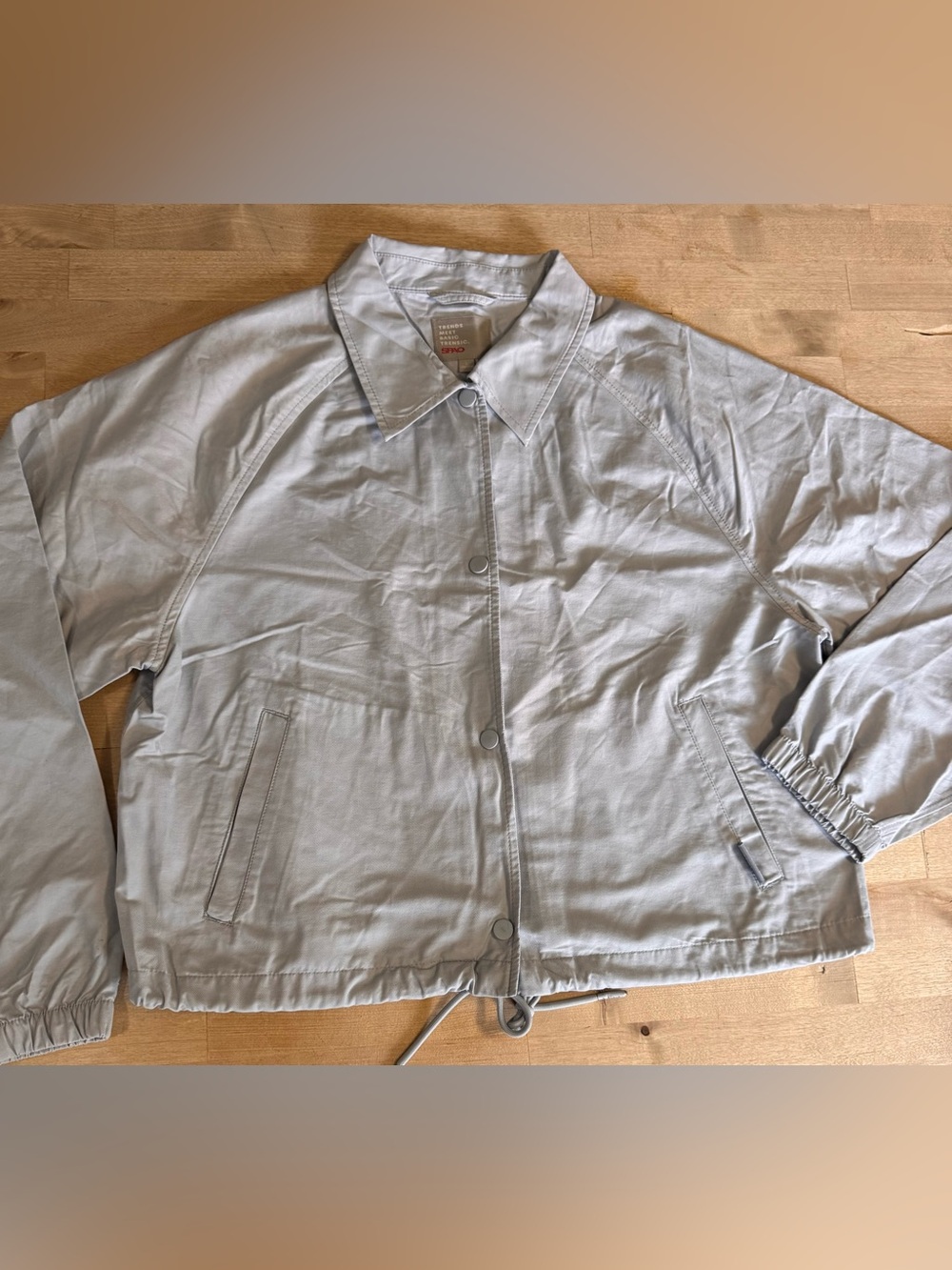 Spao Light Gray/blue Montauk Women's cropped nautical Jacket